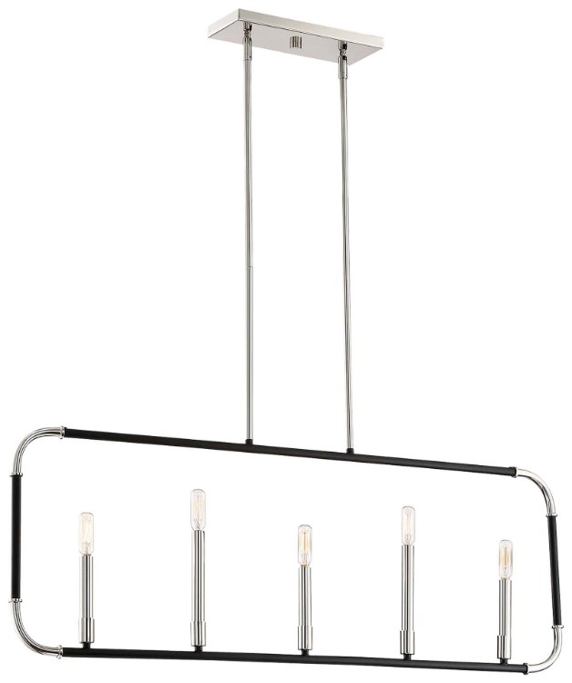 Foto para 60w SW Island Light Matte Black W/Polished Nickel