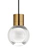 Foto para 9w Mina 22k Laser Etched Aged Brass 90cri TD-Mina Pendant 1 BK AB -LED922
