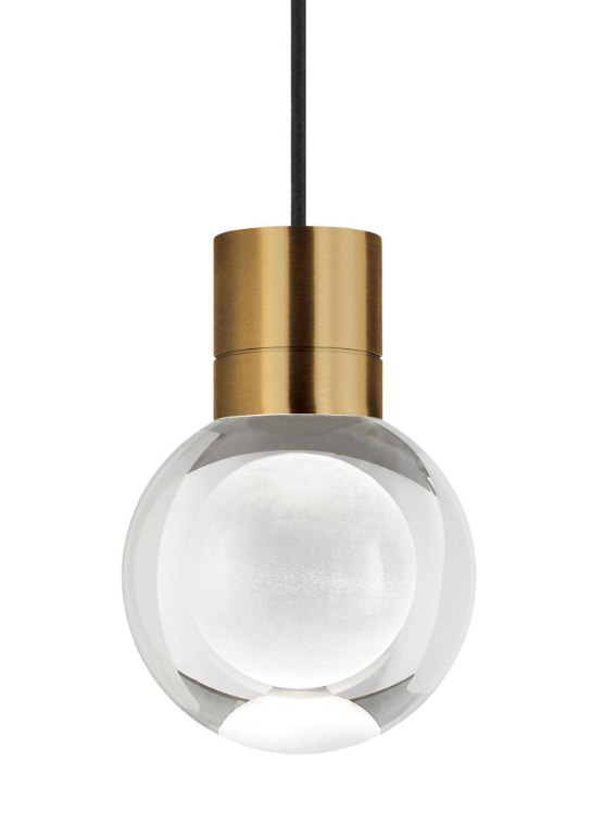 Foto para 9w Mina 22k Laser Etched Aged Brass 90cri TD-Mina Pendant 1 BK AB -LED922