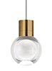 Foto para 9w Mina 30k Laser Etched Aged Brass 90cri TD-Mina Pendant 7-LITE GY AB -LEDWD