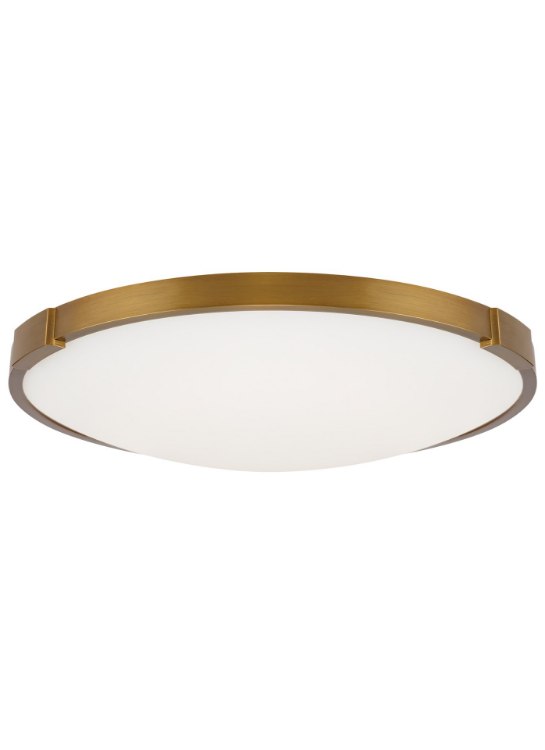 Foto para 22w Lance 27k Frosted Glass Diffuser Aged Brass 90cri Lance 13 Flush Mount 13IN AB -LED927