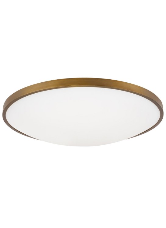 Foto para 33w Vance 30k Frosted Glass Diffuser Aged Brass 90cri Vance 18 Flush Mount 18IN AB -LED930
