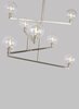 Foto para 2w Gambit 27k Transparent Glass Globe Satin Nickel E12 T6 90cri Gambit Chandelier CL SN -LED927