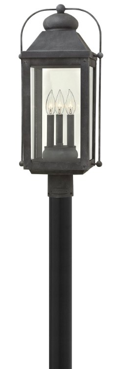 Foto para 5w Outdoor Anchorage CAND. LED Clear Aged Zinc Post Top/ Pier Mount
