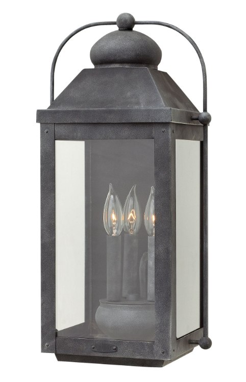 Foto para 5w Outdoor Anchorage CAND. LED Clear Aged Zinc Large Wall Mount