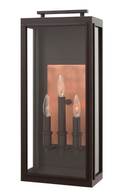 Foto para 5w Outdoor Sutcliffe CAND. LED Clear Oil Rubbed Bronze Large Wall Mount