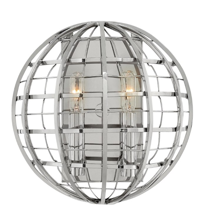 Foto para 60w Sconce Terra CAND Polished Nickel Two Light Sconce
