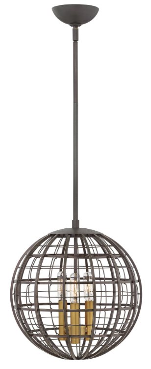 Foto para 60w Chandelier Terra CAND Oiled Bronze Single Tier Pendant