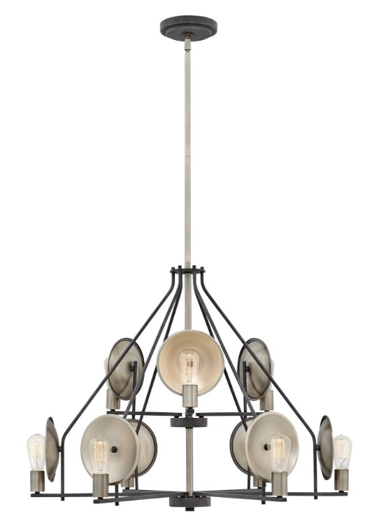 Foto para 100w Chandelier Boyer MED Aged Zinc Two Tier