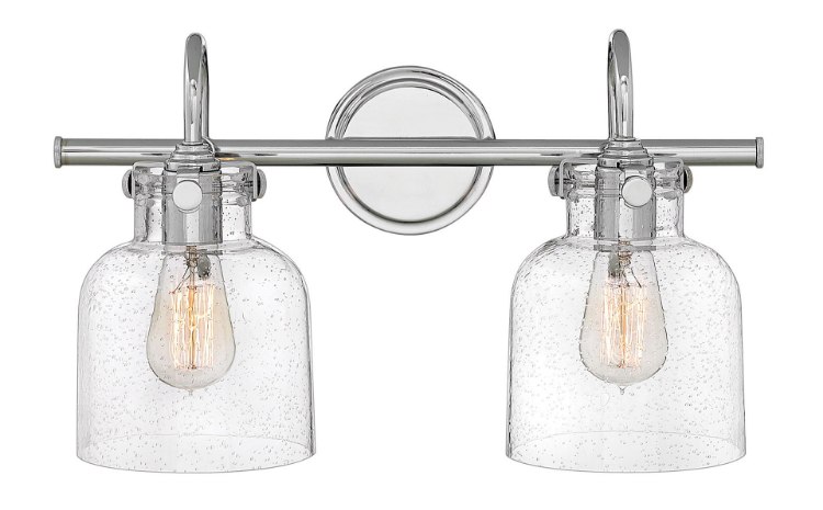 Foto para 100w Bath Congress MED Clear Seedy Chrome Bath Two Light