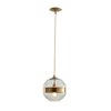 Foto para 60w 10" Garrison Antique Brass Clear Glass 1-Light E26 A19 Round Pendant