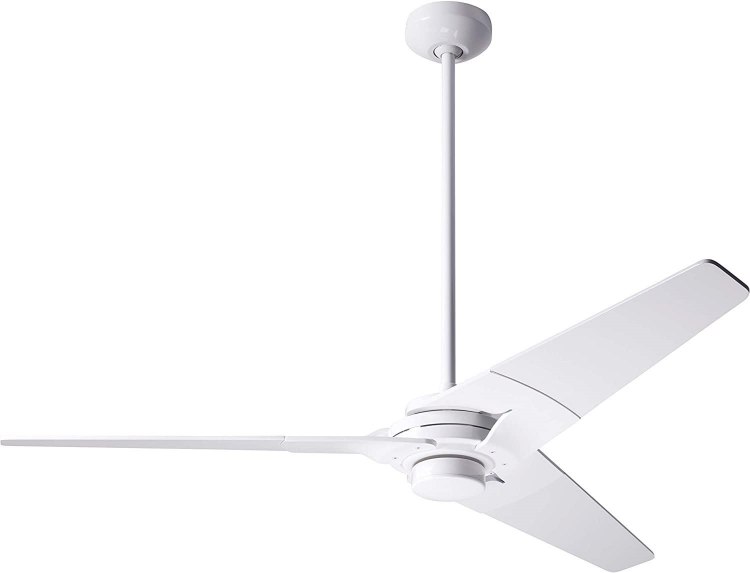 Foto para 52" Torsion Gloss White No-Light Fan Speed Control 3-Blade Outdoor Ceiling Fan