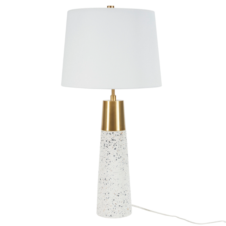 Foto para 29" White & Gold Speckled Ceramic Terrazzo Tall Table Lamp