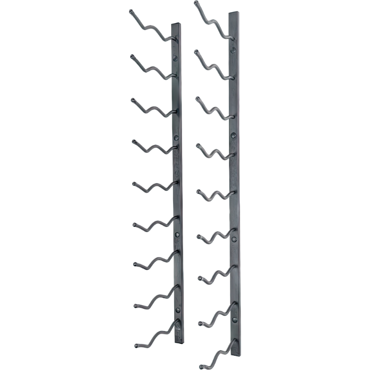 Foto para 18-Bottle Matte Black Metal Wall Mounted Wine Rack